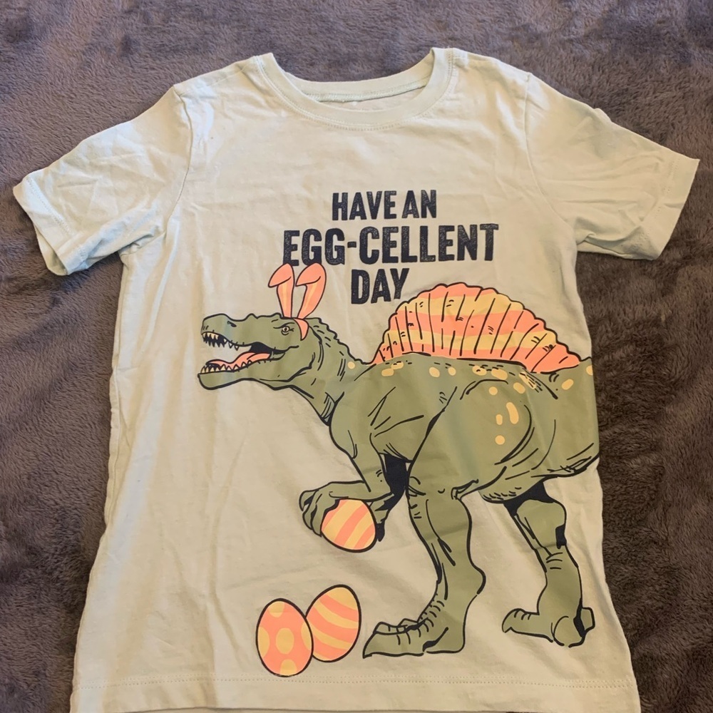 Carter's Mint Green and Orange Short Sleeve Tee with Dinosaur Design